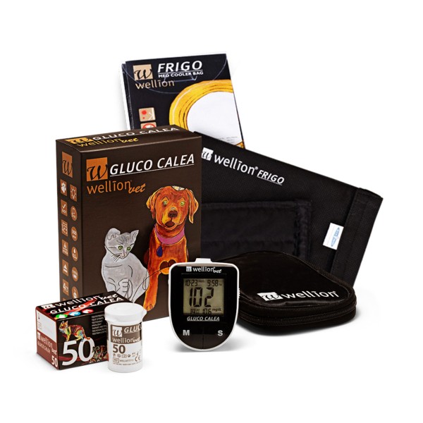 Encontraproduto.com.br - Monitor Gluco Calea +50 Tiras Gluco Calea +Bolsa Refrigerada