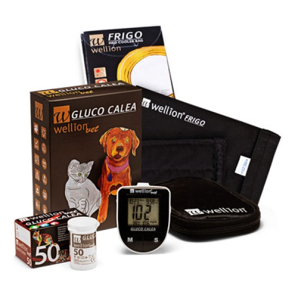 Encontraproduto.com.br - Monitor Gluco Calea +50 Tiras Gluco Calea +Bolsa Refrigerada