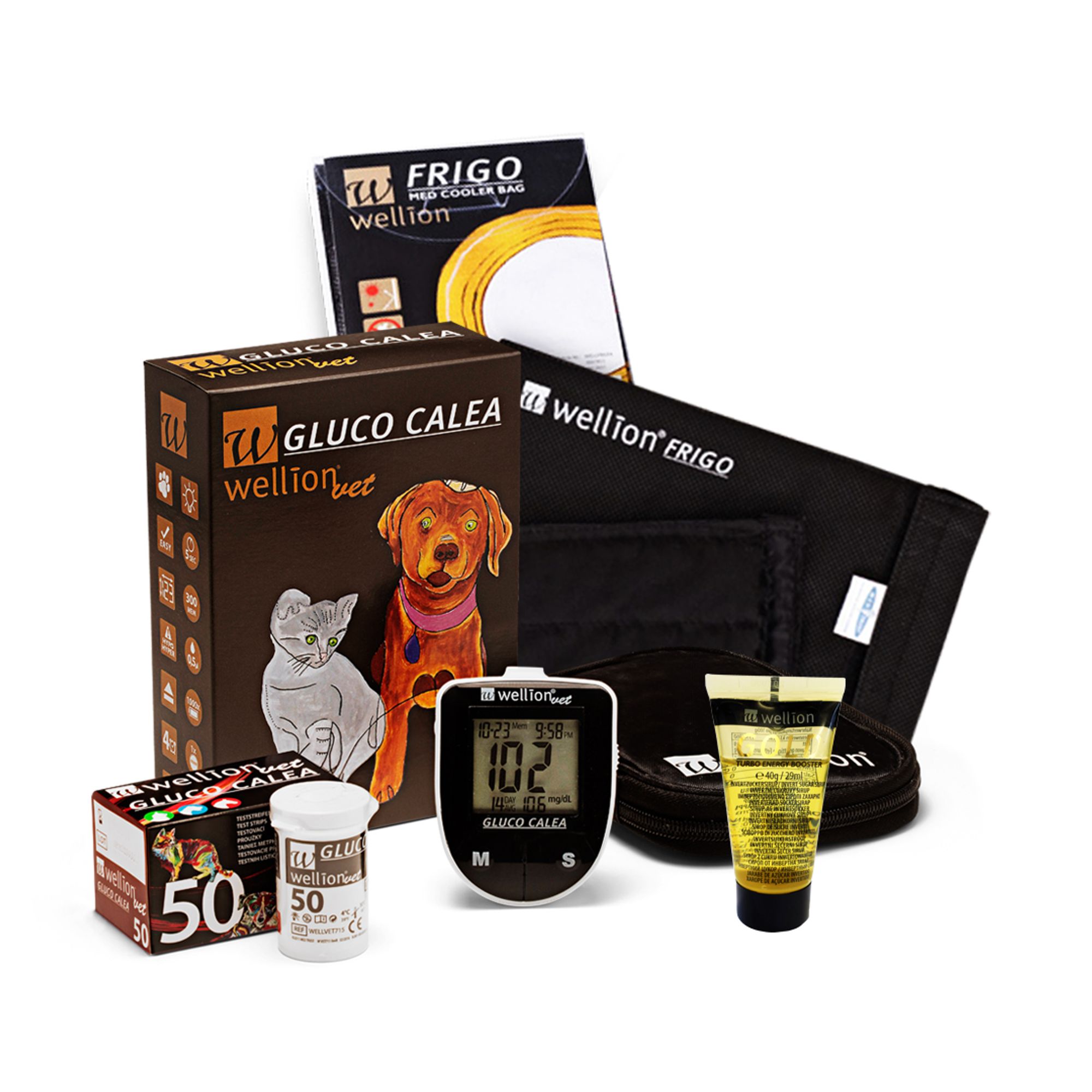 Monitor Gluco Calea + 50 Tiras + Bolsa Refrigerada + Glicose