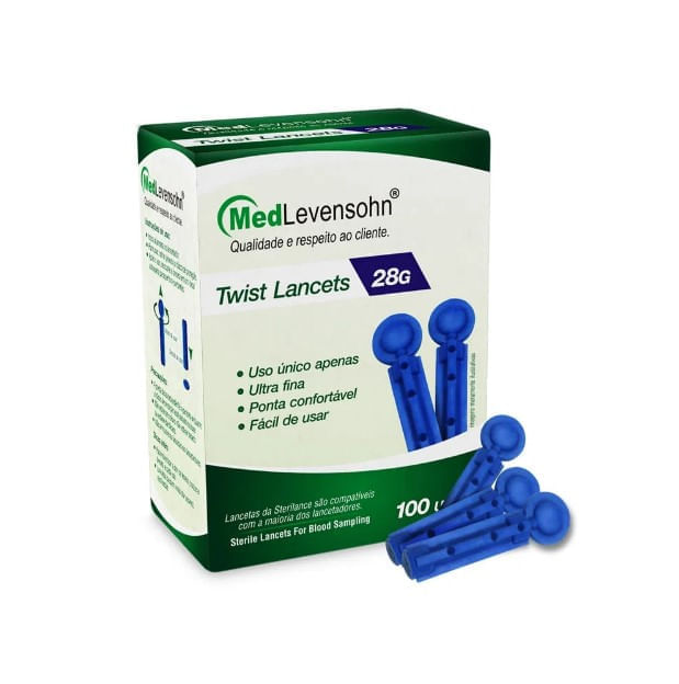 Encontraproduto.com.br - Monitor de Glicose + 100 Tiras de Glicose + 100 Lancetas