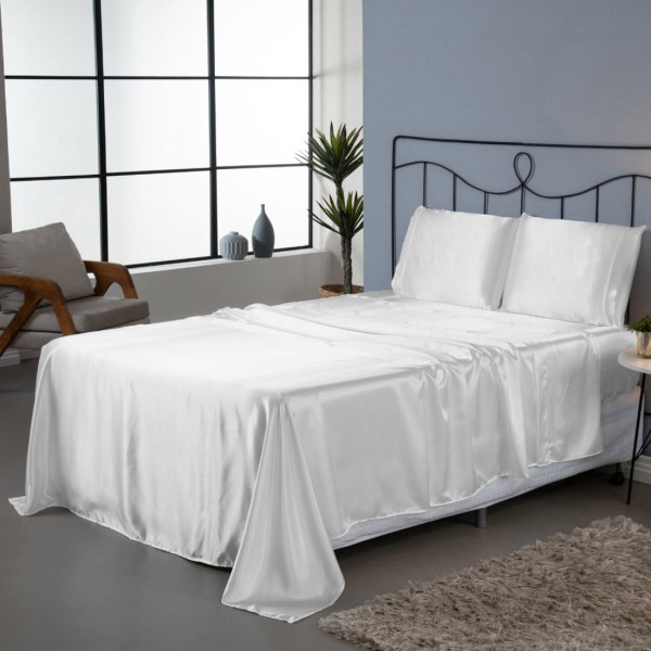 Encontraproduto.com.br - Jogo de Lençol Kit 4 Peças Sublime para Cama King com Elástico com 2 Fronhas Lençol de Cima e de Baixo