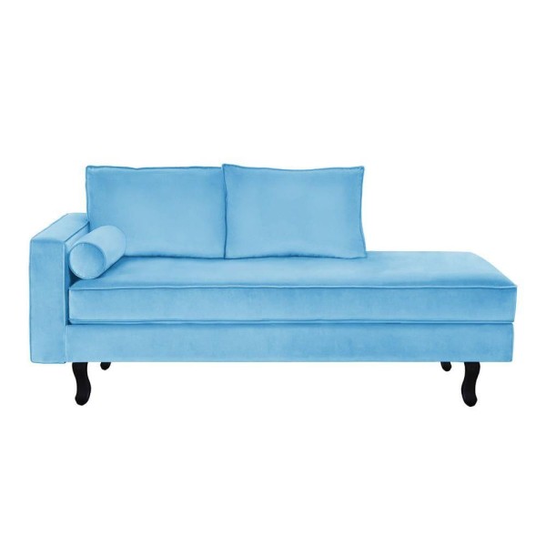 Encontraproduto.com.br - Recamier Divã Dubai L/direito 1,40m Suede Azul Turquesa - Am Interiores