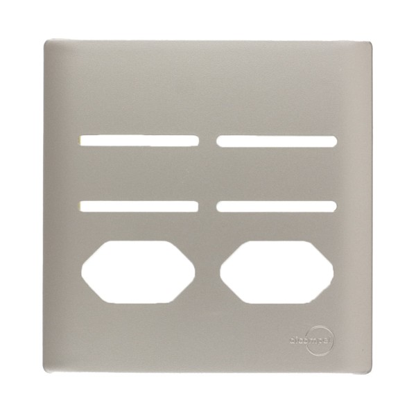 Encontraproduto.com.br - Placa 4X4 Para 4 Interruptores + 2 Tomadas Com Suporte Aço Novara AC-1500/121 Dicompel