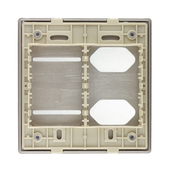 Encontraproduto.com.br - Placa 4X4 Para 2 Interruptores + 2 Tomadas Com Suporte Aço Novara AC-1500/91 Dicompel