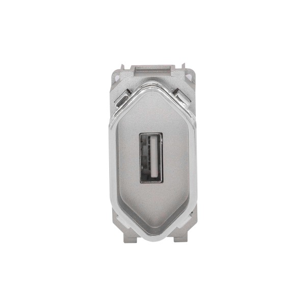 Encontraproduto.com.br - Módulo 1 Tomada Usb 2A Aço Cromado Novara AC-1500/148 Dicompel