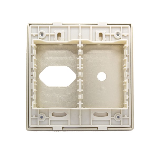 Encontraproduto.com.br - Placa 4X4 Para 1 Tomada + 1 Furo Com Suporte Champanhe Novara CH-1500/111 Dicompel