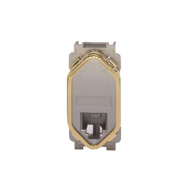 Encontraproduto.com.br - Módulo 1 Tomada Rj11 2 Vias Aço Gold Novara AC-1500/169 Dicompel
