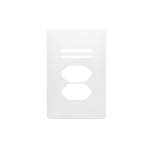 Encontraproduto.com.br - Placa 4X2 Para 2 Interruptor + 2 Tomada Com Suporte Dc-1200/192 Branco Novara Dicompel