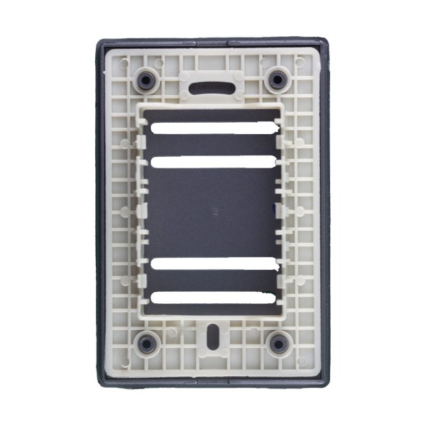 Encontraproduto.com.br - Placa 4X2 Para 4 Interruptores Horizontais Com Suporte Preto Grafite Novara DC-1600/190 Dicompel