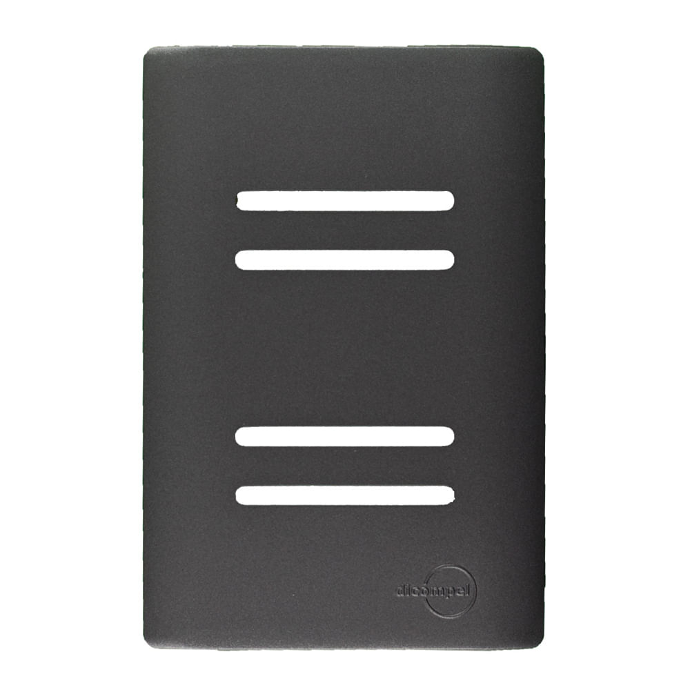 Encontraproduto.com.br - Placa 4X2 Para 4 Interruptores Horizontais Com Suporte Preto Grafite Novara DC-1600/190 Dicompel