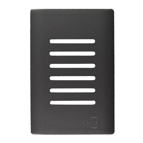 Placa 4X2 Para 6 Interruptores Horizontais Com Suporte Preto Grafite Novara DC-1600/191 Dicompel