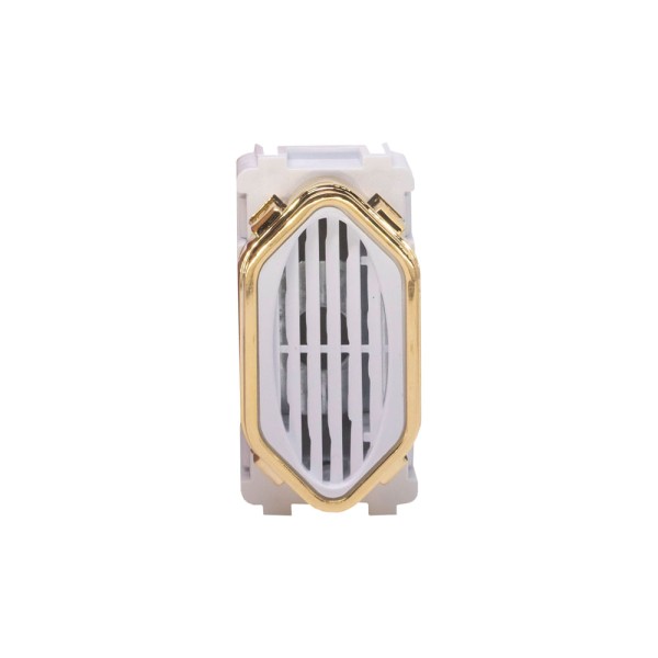 Encontraproduto.com.br - Módulo 1 Campainha Cigarra Branco Com Gold Novara Dicompel