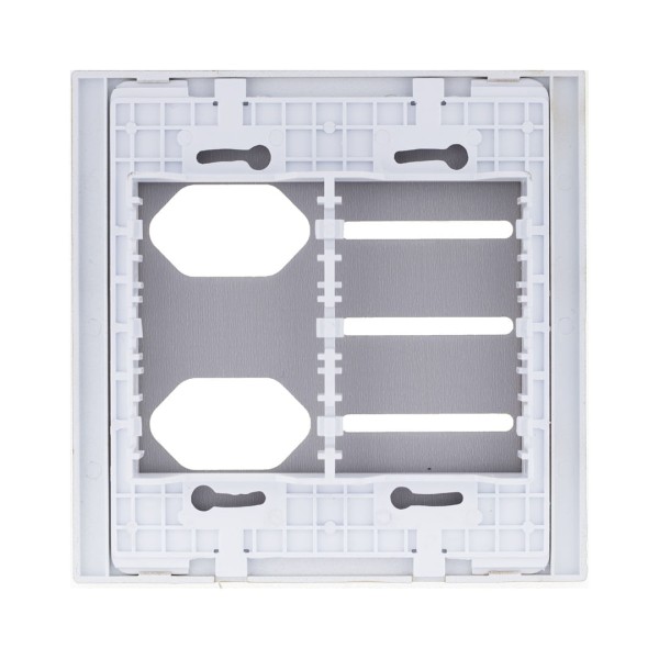 Encontraproduto.com.br - Placa 4X4 Para 3 Interruptores + 2 Tomadas Com Suporte Dourada Novara Glass GD-40000/30 Dicompel