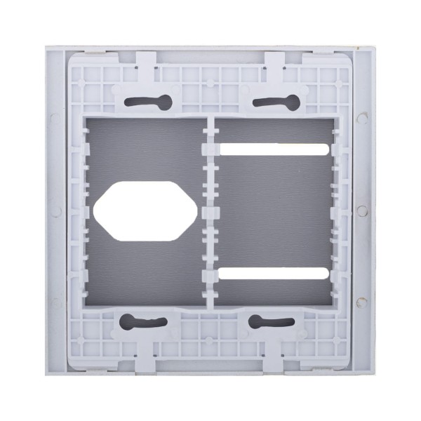 Encontraproduto.com.br - Placa 4X4 Para 2 Interruptores + 1 Tomadas Com Suporte Dourada Novara Glass GD-40000/31 Dicompel