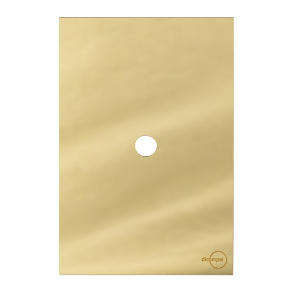 Placa 4X2 Para 1 Furo Com Suporte Dourada Novara Glass GD-40000/4 Dicompel