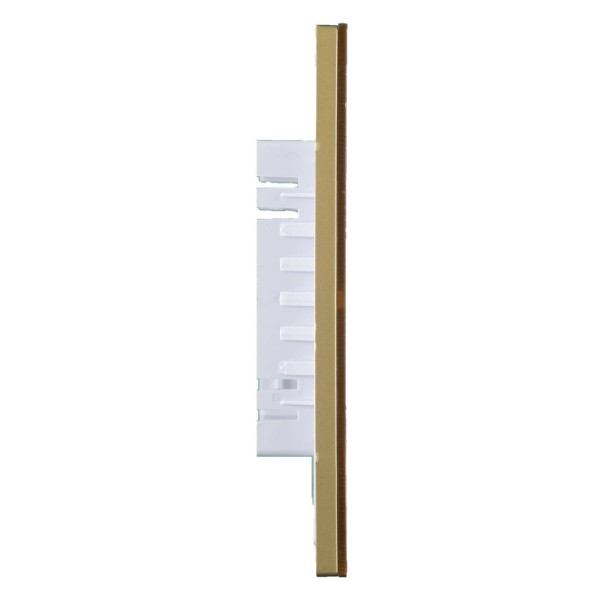 Encontraproduto.com.br - Placa 4X2 Para 1 Furo Com Suporte Dourada Novara Glass GD-40000/4 Dicompel