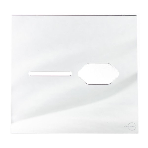 Encontraproduto.com.br - Placa 4X4 Para 1 Interruptor + 1 Tomada Com Suporte Espelhada Novara Glass GE-40000/28 Dicompel