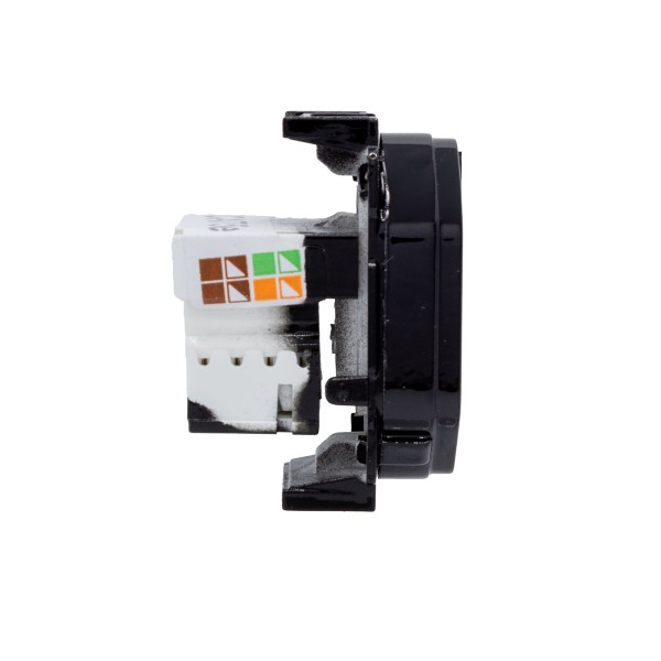 Encontraproduto.com.br - Módulo 1 Tomada Rj45 Preto Brilhante Preto Bril Novara PB-1700/271 Dicompel