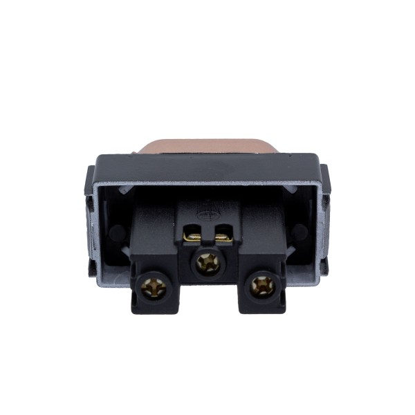 Encontraproduto.com.br - Módulo 1 Tomada 2P + T 10A Preto Brilhante Ouro Rosé Novara PB-1700/286 Dicompel