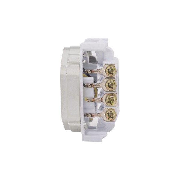 Encontraproduto.com.br - Módulo 1 Tomada Rj11 4 Vias Branco Cromado Novara DC-1100/231 Dicompel