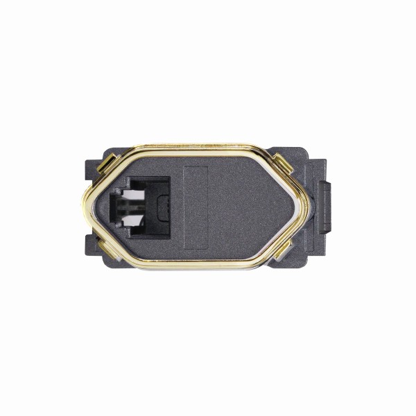 Encontraproduto.com.br - Módulo 1 Tomada Rj11 4 Vias Preto Grafite Gold Novara DC-1600/232 Dicompel