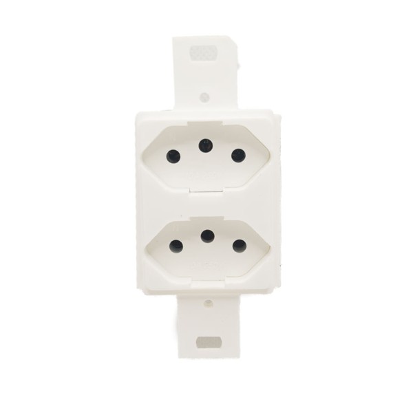 Encontraproduto.com.br - 2 Tomadas 10A Para Condulete Branca Dicompel