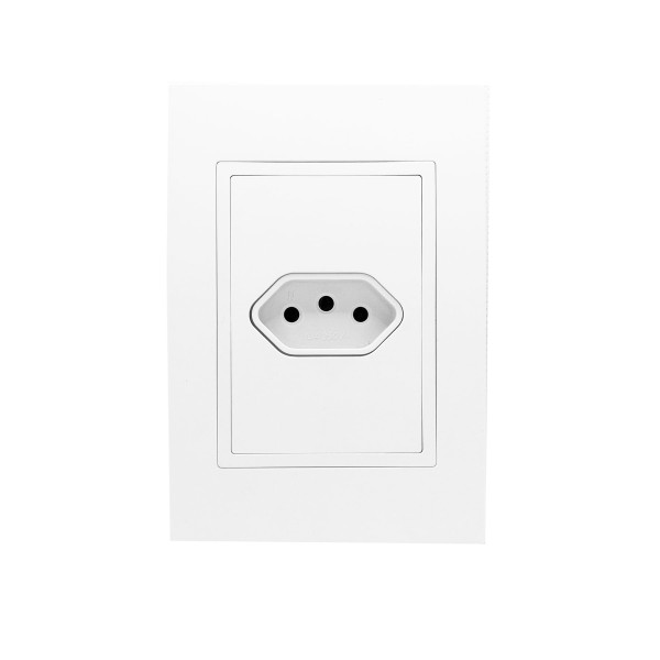 Encontraproduto.com.br - Conjunto 4X2 Tomada 10A Horizontal Branco Ravena