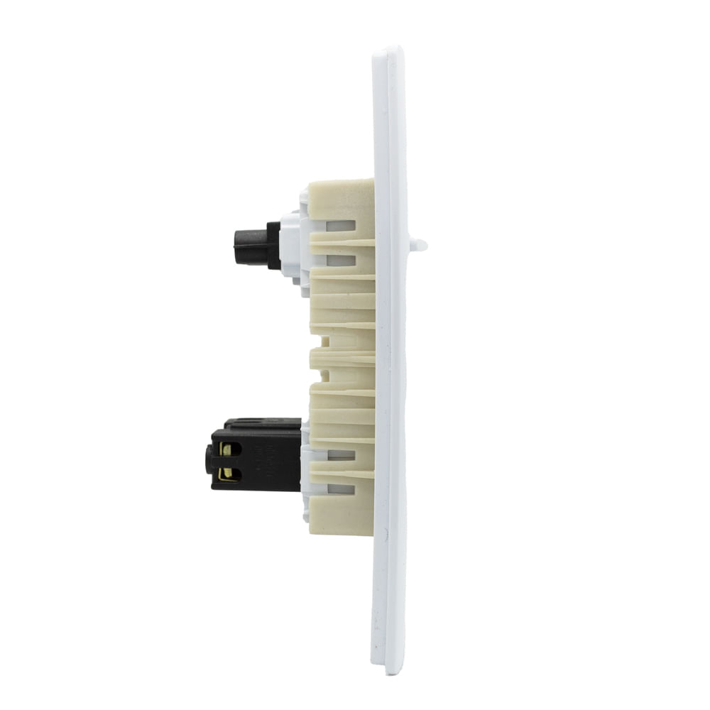 Encontraproduto.com.br - Conjunto Montado 1 Interruptor Simples + 1 Tomada 2P+T 10A Dc-1100/19 Branco Com Placa Branco Novara Dicompel