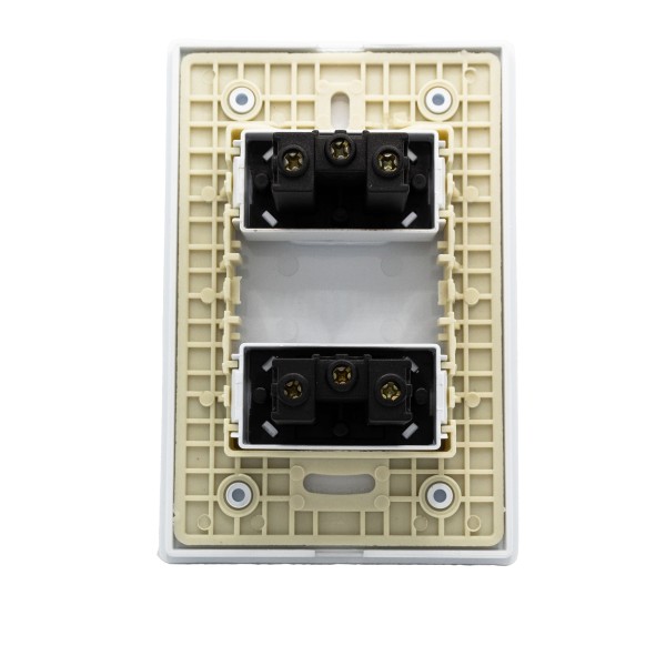 Encontraproduto.com.br - Conjunto Montado Tomada Dupla 2P+T 10A-250V Dc-1100/32 Branco Com Placa Branco Novara Dicompel