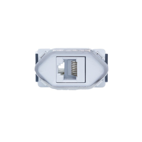 Encontraproduto.com.br - Tomada Informática Rj45 Cat5E Dc-1100/100 Branco/Cromado 1 Módulo Novara Dicompel
