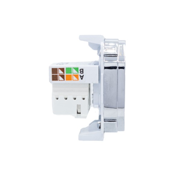 Encontraproduto.com.br - Tomada Informática Rj45 Cat5E Dc-1100/100 Branco/Cromado 1 Módulo Novara Dicompel