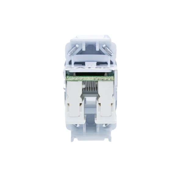 Encontraproduto.com.br - Tomada Informática Rj45 Cat5E Dc-1100/100 Branco/Cromado 1 Módulo Novara Dicompel