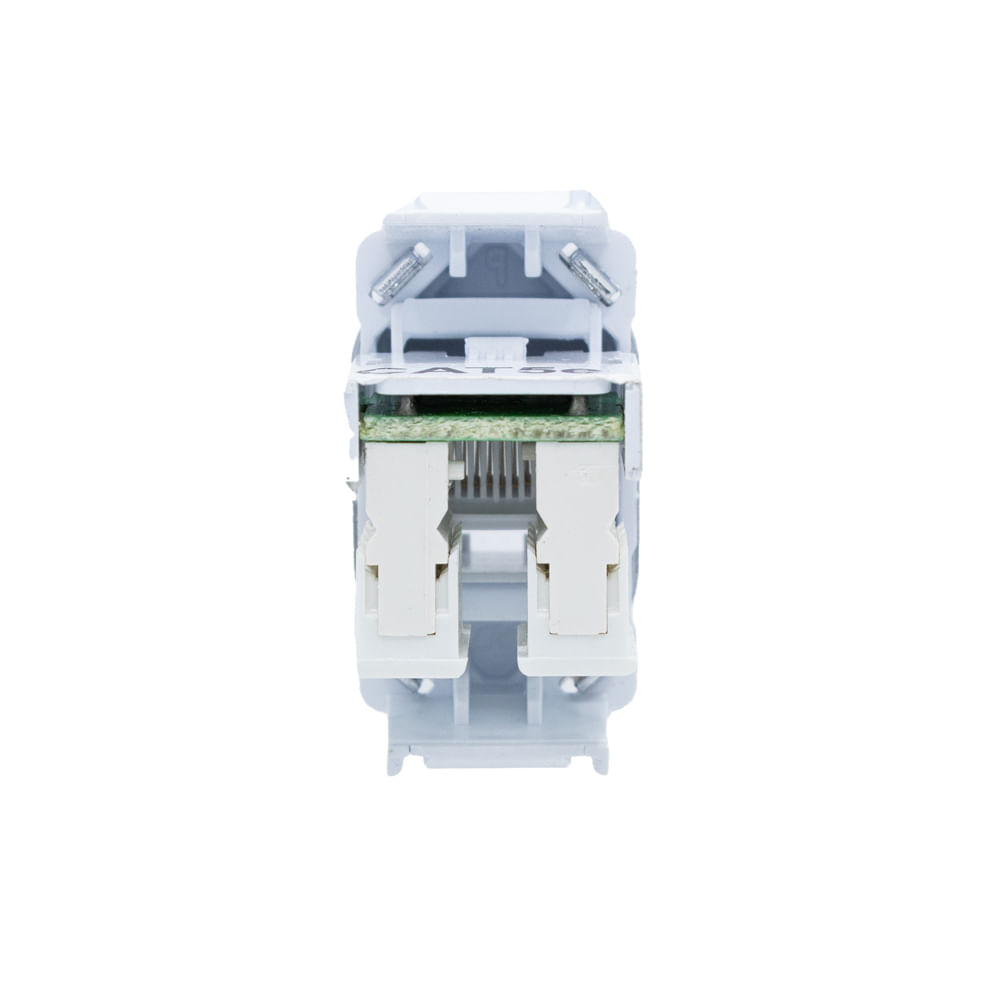 Encontraproduto.com.br - Tomada Informática Rj45 Cat5E Dc-1100/100 Branco/Cromado 1 Módulo Novara Dicompel