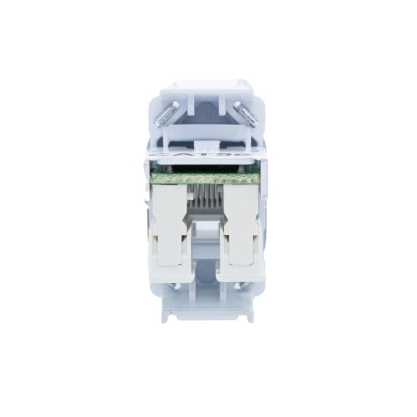 Encontraproduto.com.br - Tomada Informática Rj45 Cat5E Dc-1100/100 Branco/Cromado 1 Módulo Novara Dicompel