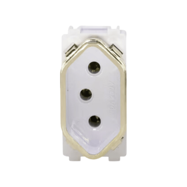 Encontraproduto.com.br - Módulo Tomada 2Pt 20A Branco Com Gold Novara Dicompel