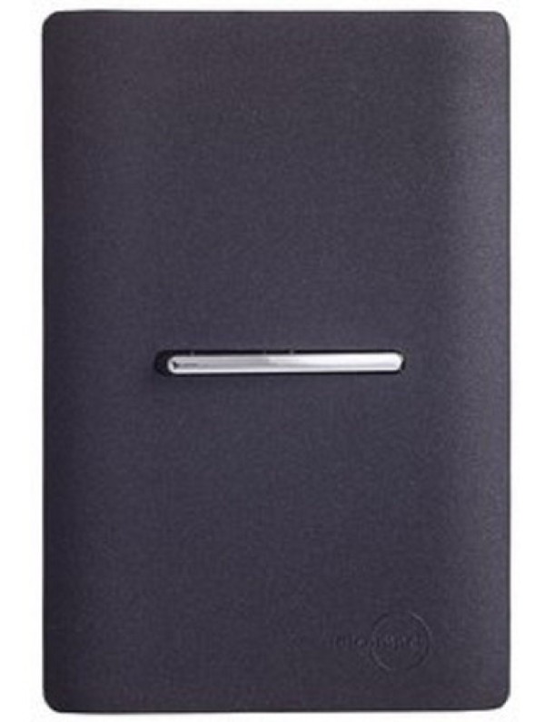 Conjunto 4X2 Interrupt Simples Horizontal Grafite Cromado Novara Dicompel