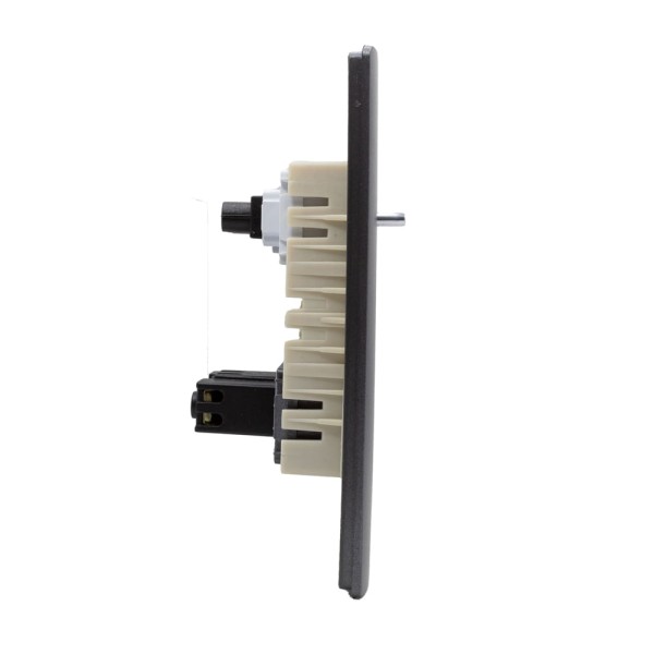 Encontraproduto.com.br - Conjunto Montado 4X2 Para 1 Interruptor Simples + 1 Tomada 10A Preto Grafite Cromado Novara DC-1600/19 Dicompel