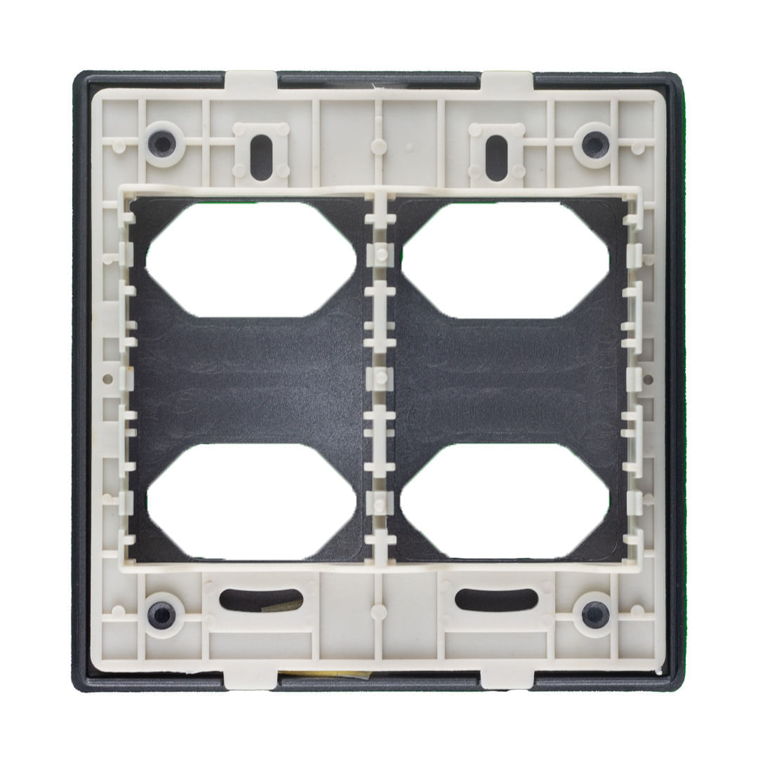 Encontraproduto.com.br - Placa 4X4 Para 4 Tomadas Com Suporte Preto Grafite Novara DC-1600/59 Dicompel
