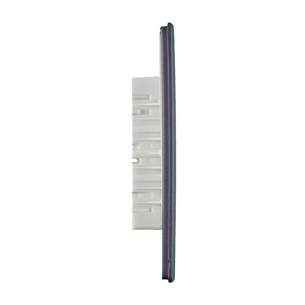 Encontraproduto.com.br - Placa 4X2 Para 2 Interruptores Horizontais Com Suporte Preto Grafite Novara DC-1600/64 Dicompel