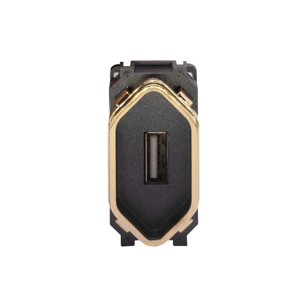 Módulo 1 Tomada Usb 2A Preto Grafite Gold Novara DC-1600/168 Dicompel