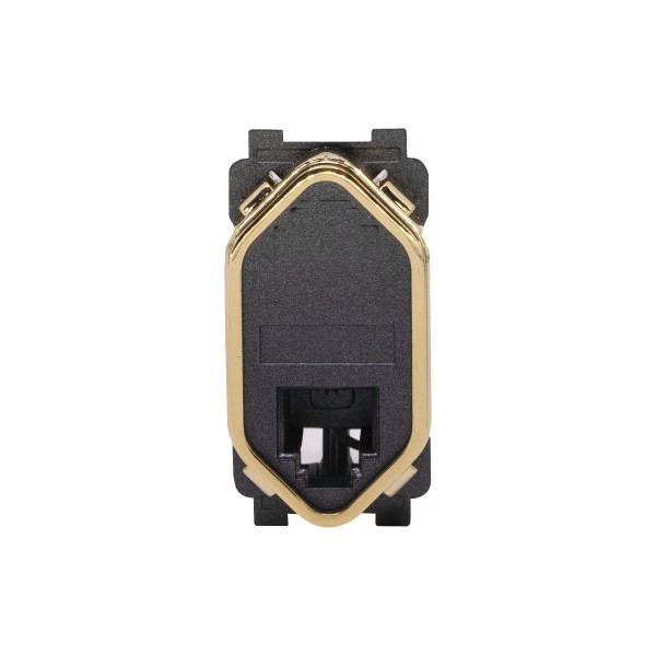 Módulo 1 Tomada Rj11 2 Vias Preto Grafite Gold Novara DC-1600/169 Dicompel