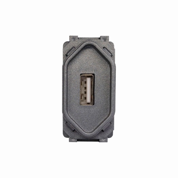 Encontraproduto.com.br - Módulo 1 Tomada Usb 2A Preto Grafite Preto Grafite Novara DC-1600/268 Dicompel