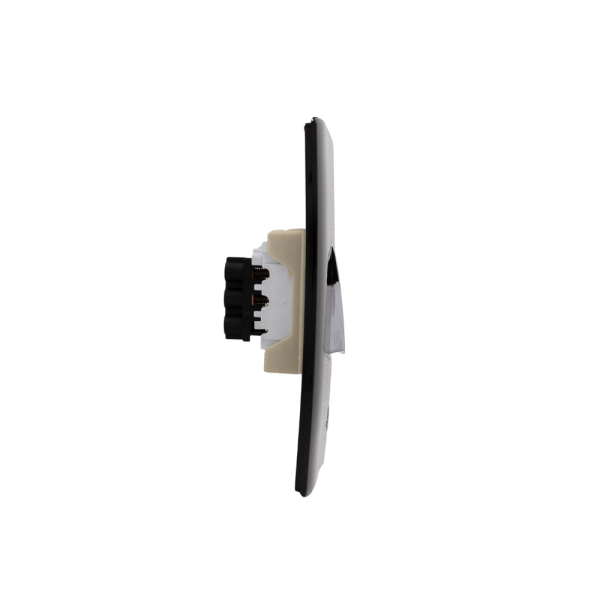 Encontraproduto.com.br - Conjunto Montado 4X2 Para 1 Interruptor Simples Vertical Preto Brilhante Novara PB-1700/1 Dicompel