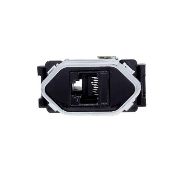 Encontraproduto.com.br - Módulo 1 Tomada Rj45 Preto Brilhante Cromado Novara PB-1700/74 Dicompel