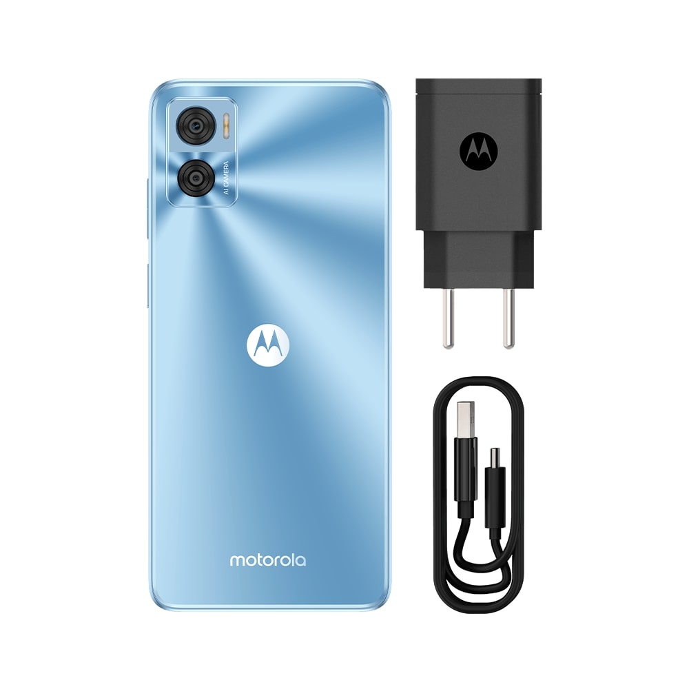 Encontraproduto.com.br - Smartphone Motorola Moto E22 64GB Azul 4G Tela 6,5