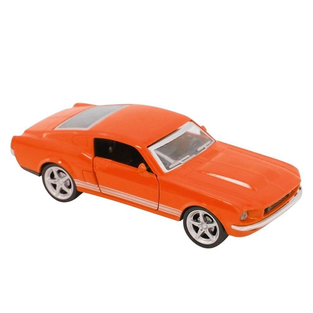 Miniatura Carrinho De Metal Antigo Mustang Laranja