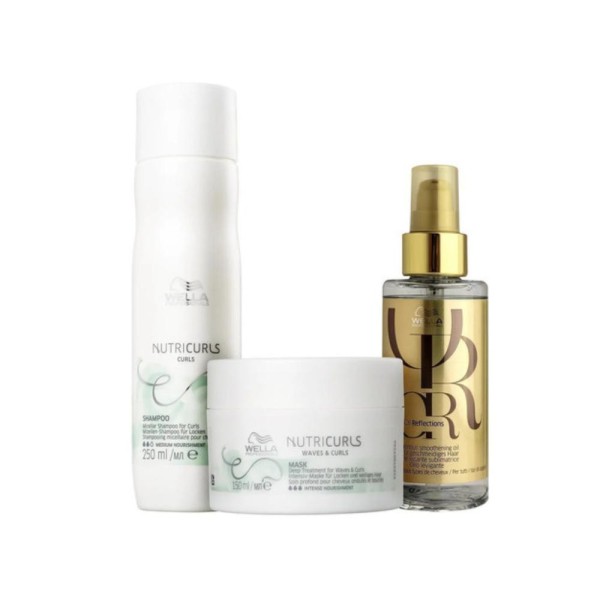 Encontraproduto.com.br - Wella Kit Nutricurls Tratament Profissional Trio(3 Produtos)