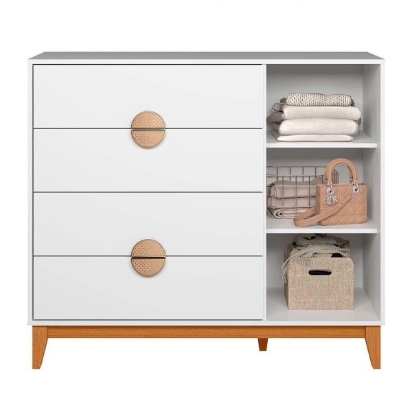 Encontraproduto.com.br - Quarto Ipe Guarda Roupa E Cômoda Branco Móveis Albatroz