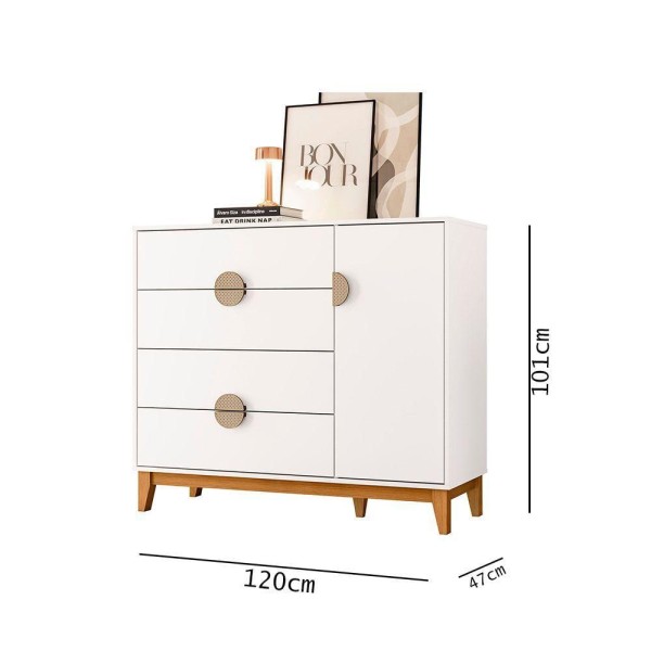 Encontraproduto.com.br - Quarto Ipe Guarda Roupa E Cômoda Branco Móveis Albatroz