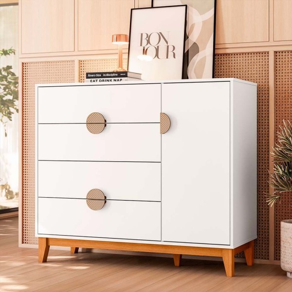 Encontraproduto.com.br - Quarto Ipe Guarda Roupa E Cômoda Branco Móveis Albatroz